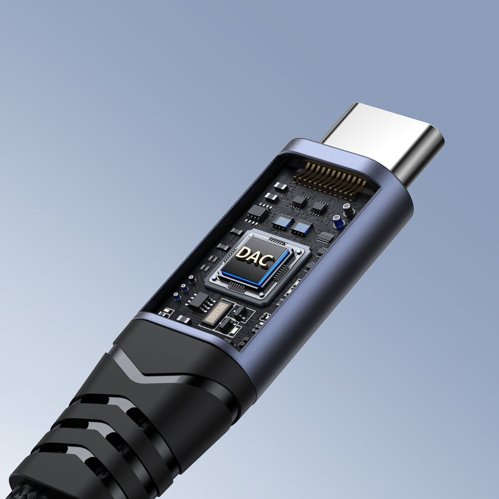 Joyroom SY-C02 2in1 DAC adapter USB-C til USB-C / 3,5 mm mini jack - sort