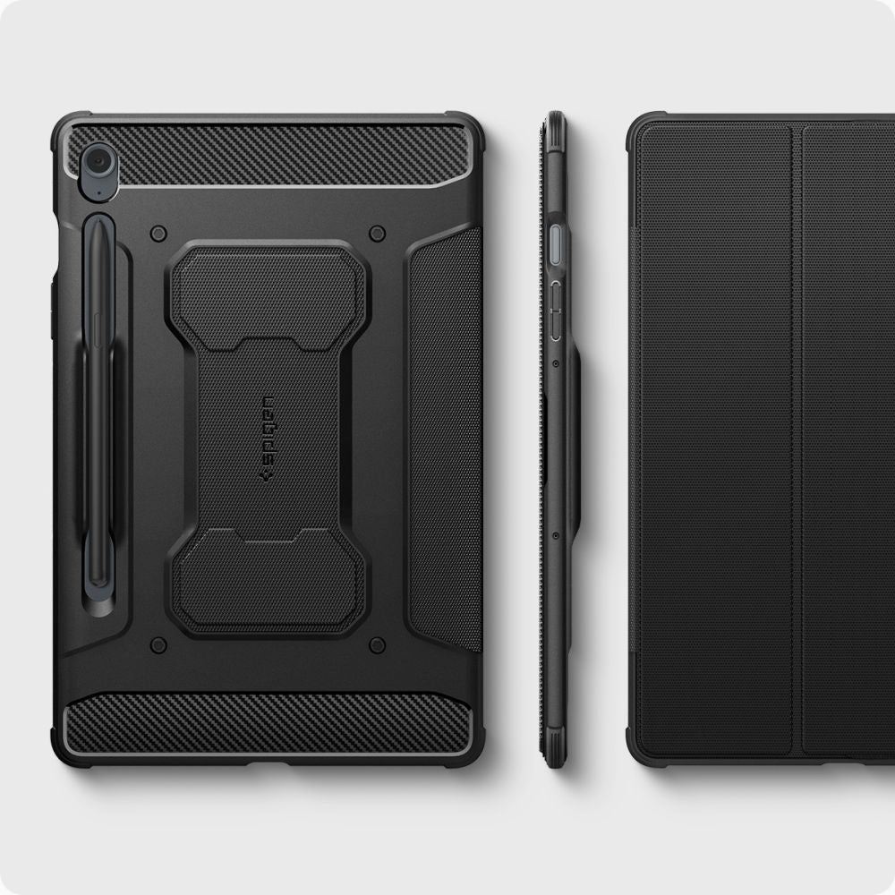 Spigen Rugged Armor Pro-kasse til Samsung Galaxy Tab S9 FE 10.9'' X510 / X516B - sort