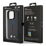 BMW Quilted Tricolor iPhone 15 Pro Case - Black