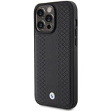 BMW Leather Diamond Pattern case for iPhone 15 Pro - black