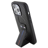 BMW Grip Stand Smooth & Carbon Case til iPhone 15 Pro - sort