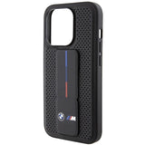 BMW Grip Stand Smooth & Perforeret kuffert til iPhone 15 Pro - sort