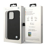 BMW Silicone Metal Logo-hylster til iPhone 15 Pro - sort