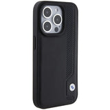 BMW læder Blue Dots iPhone 15 Pro Max Case - sort