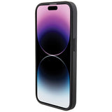 BMW læder Blue Dots iPhone 15 Pro Max Case - sort