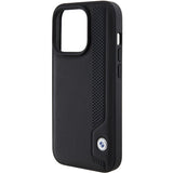 BMW læder Blue Dots iPhone 15 Pro Max Case - sort