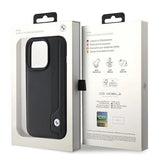 BMW læder Blue Dots iPhone 15 Pro Max Case - sort