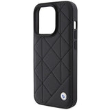 BMW læder Quilted case til iPhone 15 Pro Max - sort