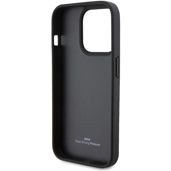 BMW læder Quilted case til iPhone 15 Pro Max - sort