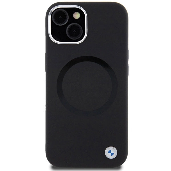 BMW Signature Liquid Silicone MagSafe case for iPhone 15 - black