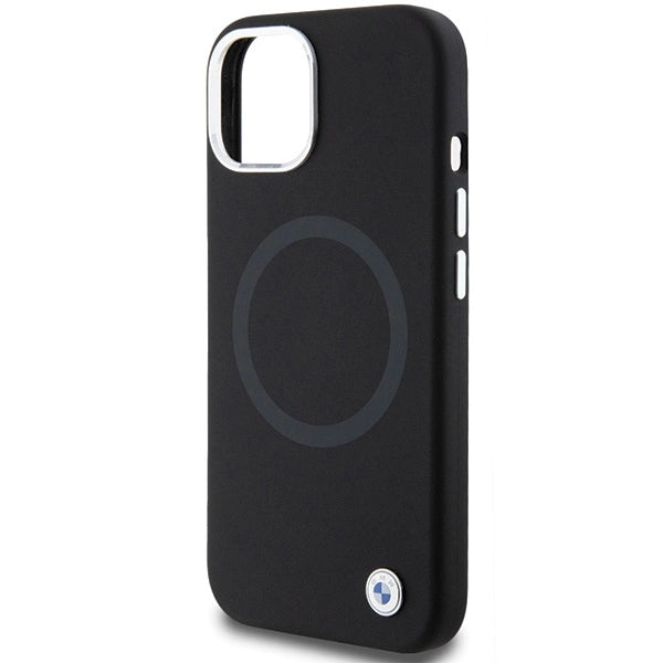 BMW Signature Liquid Silicone MagSafe case for iPhone 15 - black