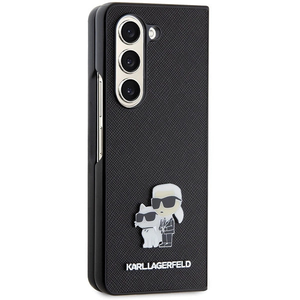 Karl Lagerfeld Saffiano Karl&Choupette Pin case for Samsung Galaxy Z Fold 5 - black