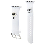 Karl Lagerfeld 3D Rubber Karl&Choupette Heads strap for Apple Watch 42/44/45/49mm - white