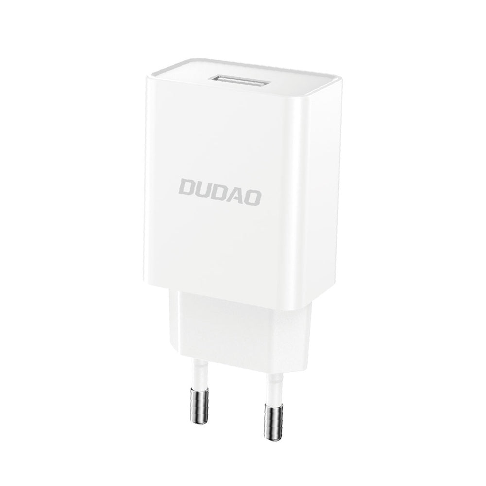 Dudao A4EU USB-A 2.1A vægoplader - hvid + USB-A - USB-C kabel