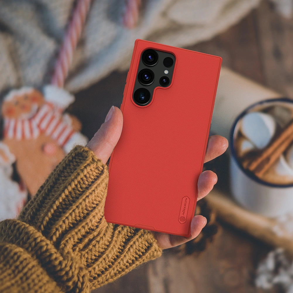 Nillkin Super Frosted Shield Pro pansret kuffert til Samsung Galaxy S24 Ultra - rød