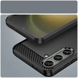 Case for Carbon Case Samsung Galaxy S24+ fleksibelt silikon carbon cover - sort