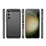 Case for Carbon Case Samsung Galaxy S24+ fleksibelt silikon carbon cover - sort