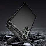Case for Carbon Case Samsung Galaxy S24+ fleksibelt silikon carbon cover - sort
