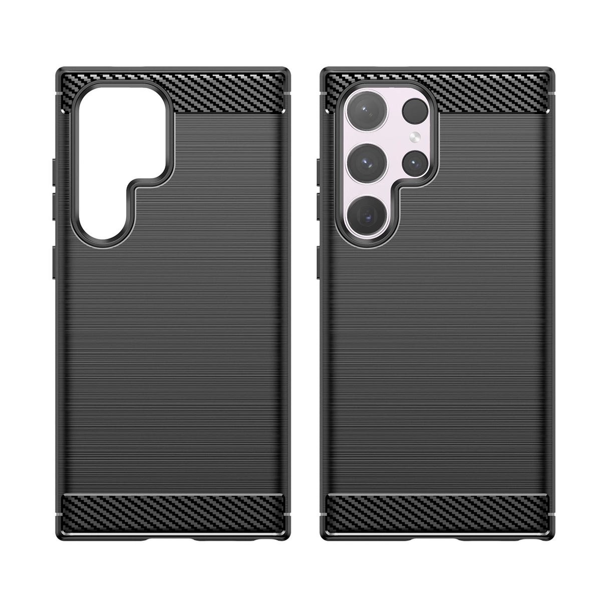 Carbon Case til Samsung Galaxy S24 Ultra Fleksibel Silicone Carbon Cover - sort