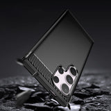 Carbon Case til Samsung Galaxy S24 Ultra Fleksibel Silicone Carbon Cover - sort