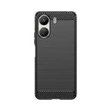 Carbon Case til Xiaomi Redmi 13c Fleksibel silikon Carbon Cover - sort