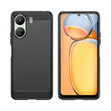 Carbon Case til Xiaomi Redmi 13c Fleksibel silikon Carbon Cover - sort