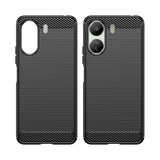 Carbon Case til Xiaomi Redmi 13c Fleksibel silikon Carbon Cover - sort
