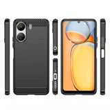 Carbon Case til Xiaomi Redmi 13c Fleksibel silikon Carbon Cover - sort