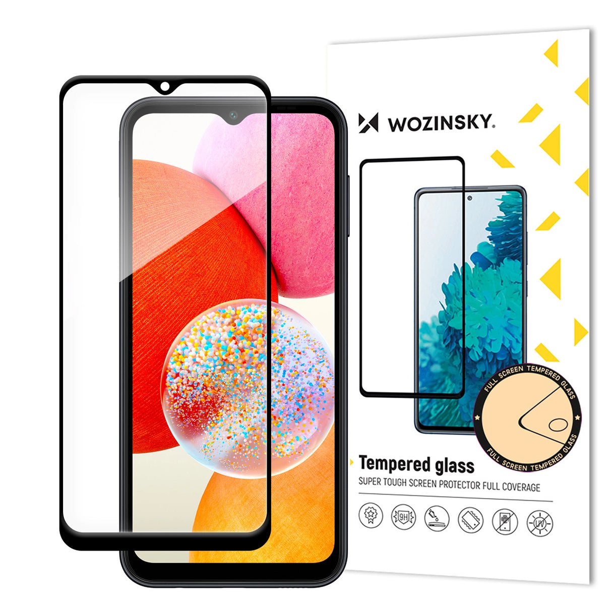 Wozinsky Full Glue tempereret glas med sort ramme til Samsung A15 / A15 5G