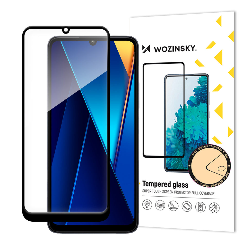 Wozinsky Full Glue temperet glas med sort ramme til Xiaomi POCO C65/Redmi 13C