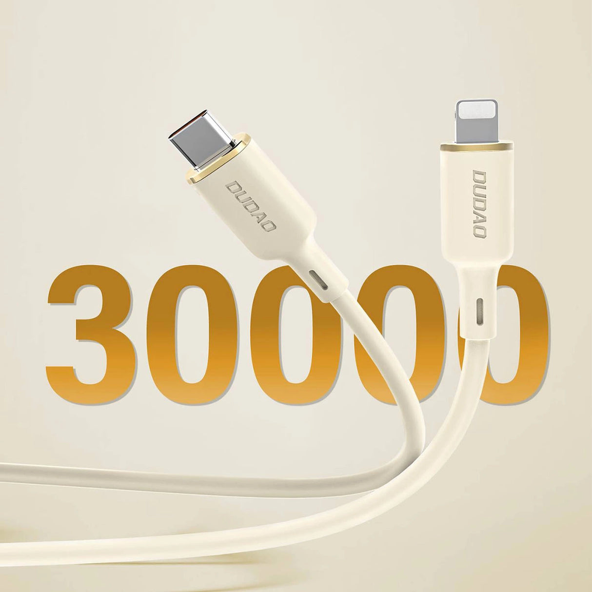 Dudao L7SCL USB-C - Lightning kabel 30W 1m - beige