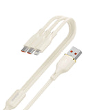 Dudao L7SE 3in1 USB-A - 2x USB-C / Lightning 66W Kabel 1,2 m - beige