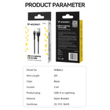 Wozinsky WNBAL2 USB-A / Lightning 2.4A kabel 2 m - sort