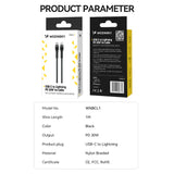 Wozinsky WNBCL1 Lightning / USB-C PD 30W kabel 1 m - sort