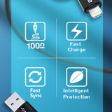 Wozinsky WNBAA 4in1 kabel 2x USB-C 1x USB-A 1x Lightning 60W 1 m - sort