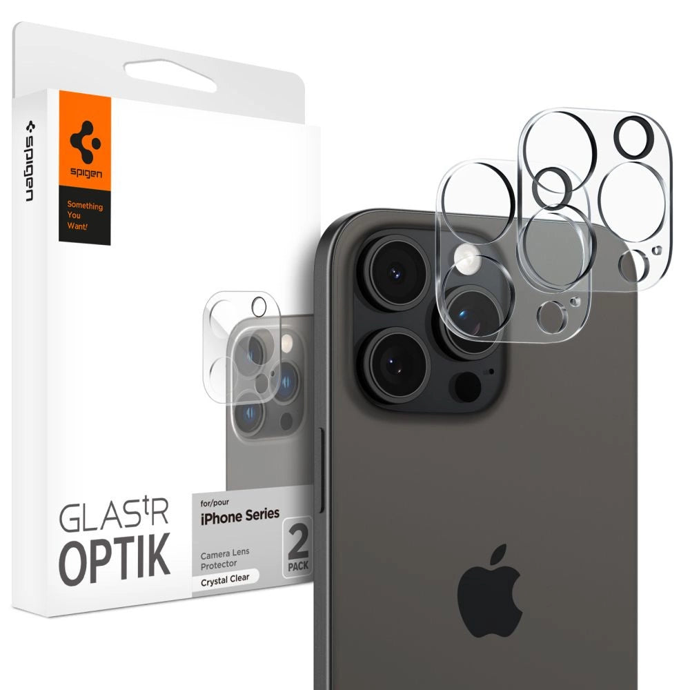 Spigen Optik.tR Kamerabeskytter til iPhone 14 Pro / Pro Max / 15 Pro / Pro Max / 16 Pro / Pro Max - Gennemsigtige 2 stk.