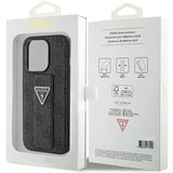 Guess Grip Stand 4G Triangle Strass case for iPhone 15 Pro - black