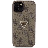 Guess Grip Stand 4G Triangle Strass case for iPhone 15 - brown
