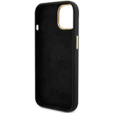Guess Silicone Script Metal Logo & Frame case for iPhone 15 - black