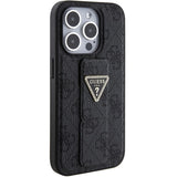 Guess Grip Stand 4G Triangle Strass case for iPhone 15 Pro Max - black