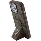 Guess Grip Stand 4G Triangle Strass case for iPhone 15 Pro Max - brown