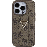 Guess Grip Stand 4G Triangle Strass case for iPhone 15 Pro Max - brown