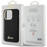 Guess Silicone Script Metal Logo & Frame iPhone 15 Pro Max Case - sort