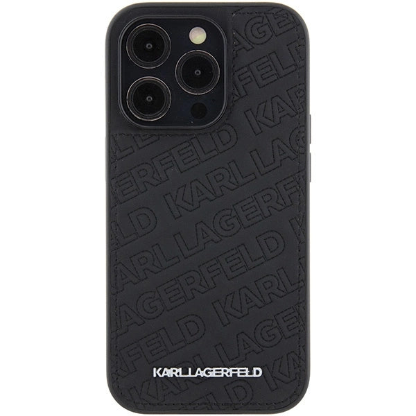 Karl Lagerfeld Quilted K Pattern iPhone 15 Pro Case - Black