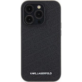 Karl Lagerfeld Quilted K Pattern iPhone 15 Pro Case - Black