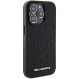 Karl Lagerfeld Quilted K Pattern iPhone 15 Pro Case - Black