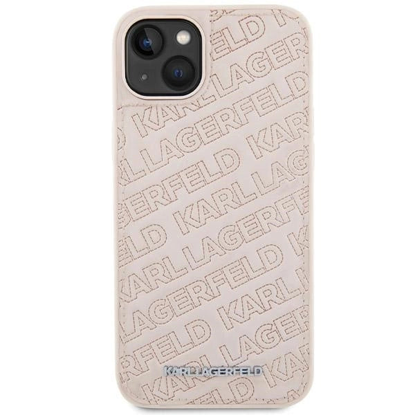 Karl Lagerfeld Quilted K Pattern case for iPhone 15 Plus / 14 Plus - pink