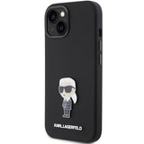 Karl Lagerfeld Silicone Ikonik Metal Pin case for iPhone 15 - black