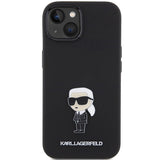 Karl Lagerfeld Silicone Ikonik Metal Pin case for iPhone 15 - black