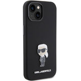 Karl Lagerfeld Silicone Ikonik Metal Pin case for iPhone 15 - black